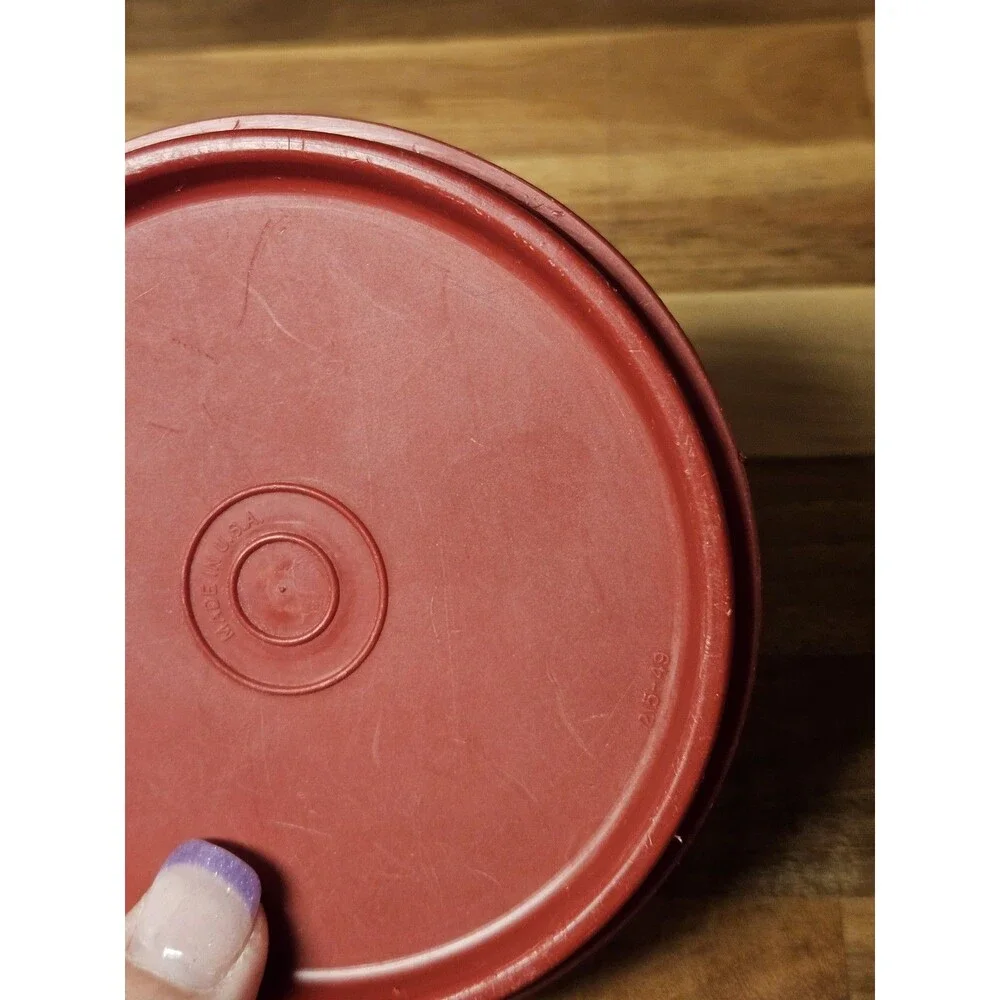 Vintage Tupperware 215 Round A Tab Replacement Seal Lid Red